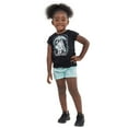 thumbnail image 2 of Disney Nightmare Before Christmas Sally Little Girls T-Shirt and French Terry Shorts Outfit Set Black / Blue 6, 2 of 5
