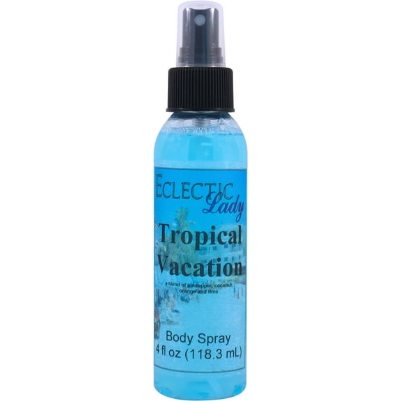 Tropical Vacation Body Spray, Eclectic Lady, Hydrating Mist, Unisex (Double Strength), 4 oz