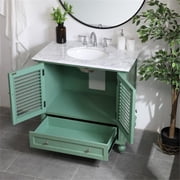 Elegant Lighting VF30536VM Rhodes 36 Free Standing Single Basin Vanity Set - Vintage Mint