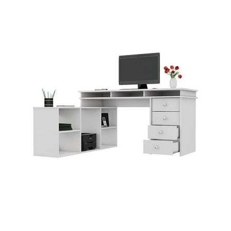 Furniture Mobel Elb2603 Houston L Shaped Corner Desk 44 White