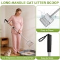 thumbnail image 3 of Extendable Metal Cat Litter Scoop, Long Handle Stainless Steel Litter Sifter, Adjustable 21-39 inch Cat Poop Scooper for Kitty Litter Boxes, Chicken Coop, Sand, 3 of 7