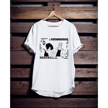 TSHIRT-Ghost in The Shell T-Shirt, Anime Shirt, Vaporwave Shirt, Motoko Kusanagi, Batou, Anime Tee, Vaporwave Sweatshirt,90s anime,Cyberpunk, Major