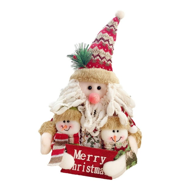 Muñeco De Peluche, Animal De Peluche, Estatuilla Navideña, Juguete Festivo Para Niños O Adultos, Papá Noel Papa Noel BLESIY Figuras de oficina