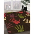 thumbnail image 3 of Ahgly Company Machine Washable Indoor Round Transitional Saddle Brown Area Rugs, 7' Round, 3 of 7
