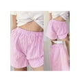 thumbnail image 3 of Yunliwuli Women's Pajama Shorts Stripe/Plaid Elastic Waist Comfy Sleep Shorts Summer Casual Pajama Bottoms, 3 of 7