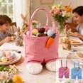 thumbnail image 1 of Bolsa de almacenamiento para monos de conejo de Pascua Poliéster azul 50x25cm • Bolsa portátil de búsqueda de huevos con asa • Cesta organizadora reutilizable para snacks de decoración del hogar, 1 of 6