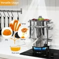 thumbnail image 4 of Ginatex 11-Quart Steam Juicer, Pasta Pot w/Tempered Glass Lid, Easy to Use Stainless Steel Steamer Pot for Cooking, 4 of 6