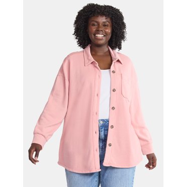 Terra & Sky Women's Plus Knit Shacket, Sizes 0X-5X