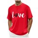 thumbnail image 1 of Tops para hombre, blusas y camisas de cuello redondo y manga corta para hombre. Camiseta/camisa informal de cuello redondo y manga corta con estampado de corazones para hombre. Tops de poliéster para, 1 of 5
