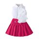 thumbnail image 5 of Odeerbi Niñas 2 Piezas Preppy Traje Flor Decoración Camisa Sin Mangas y Falda Plisada Conjunto Uniforme Escolar, 5 of 9