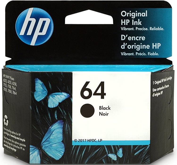 HP 64 Black Original Ink Cartridge (N9J90AN)
