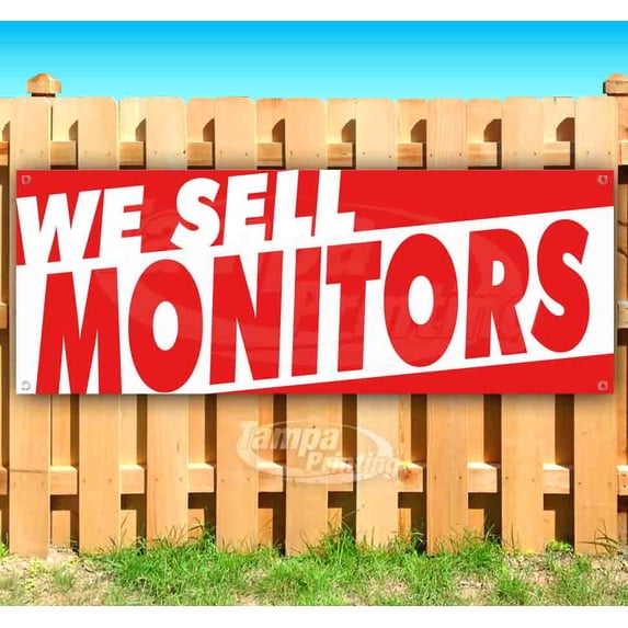 We Sell Monitors 13 oz Vinyl Banner With Metal Grommets