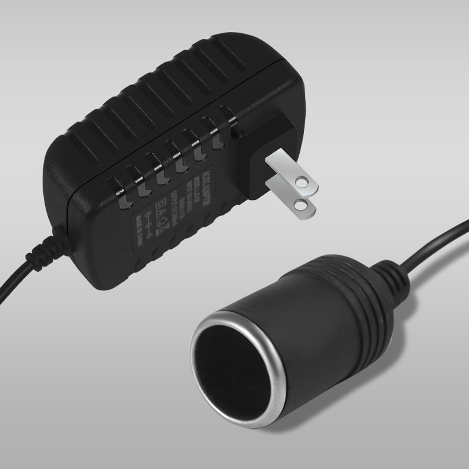 AC to DC Power Adapter - 2A 24W,with USB Cigarette Lighter Socket,for 12V Vehicle Electronics,with Safety Features and Wide Compatibility