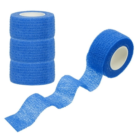 Uxcell 4Pcs Sports Self-Adhesive Tape 2 x5Yards Bandage Wrap Tape Light Blue