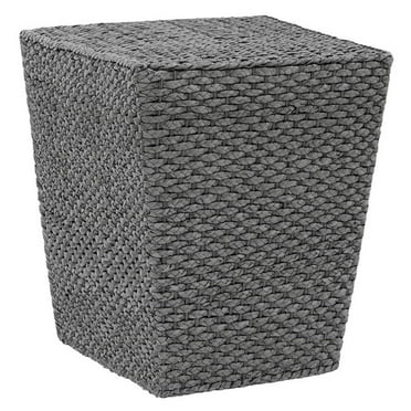Gallerie Decor Fiji Square Tapered Transitional Wood Side Table in Gray
