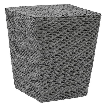 Gallerie Decor Fiji Square Tapered Transitional Wood Side Table in Gray