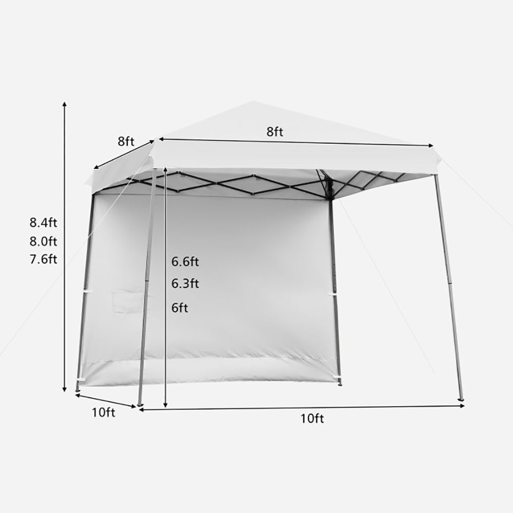 Aimee Lii 10 x 10 Feet Pop Up Tent Slant Leg Canopy with Detachable Side Wall, Waterproof Shelter, White Aimee Lii 10 x 10 Feet Pop Up Tent Slant Leg Canopy with Detachable Side Wall, Waterproof Shelter, White