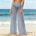 thumbnail image 2 of THDHVS Swim Shorts Women,Swim Bottoms for Women,Bohemian Solid Chiffon Beach Pants Flowy Wide Leg Sun Cover Up Gray, 2 of 8