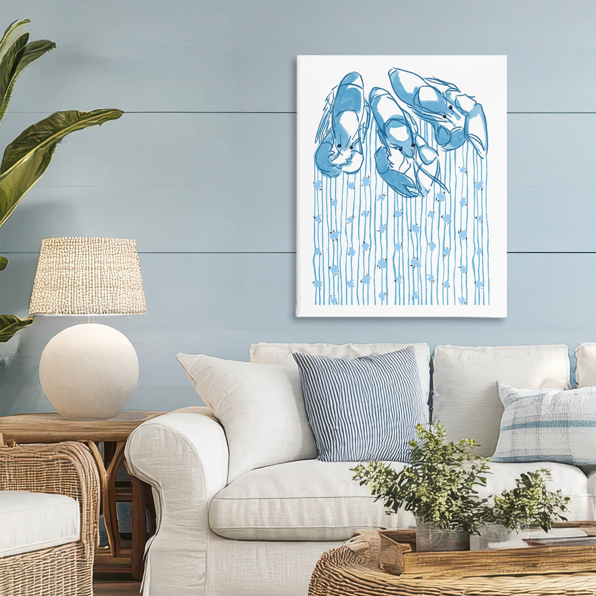 Stupell Industries Lobster Trio with Strings Canvas Wall Art, design by Melissa Tilley
