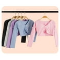 thumbnail image 5 of XXWXYD Girls Ballet Dance Top Cotton V Neck Vest Long Sleeve Classical Practice Shirt Cute Ballerina Wear, 5 of 8