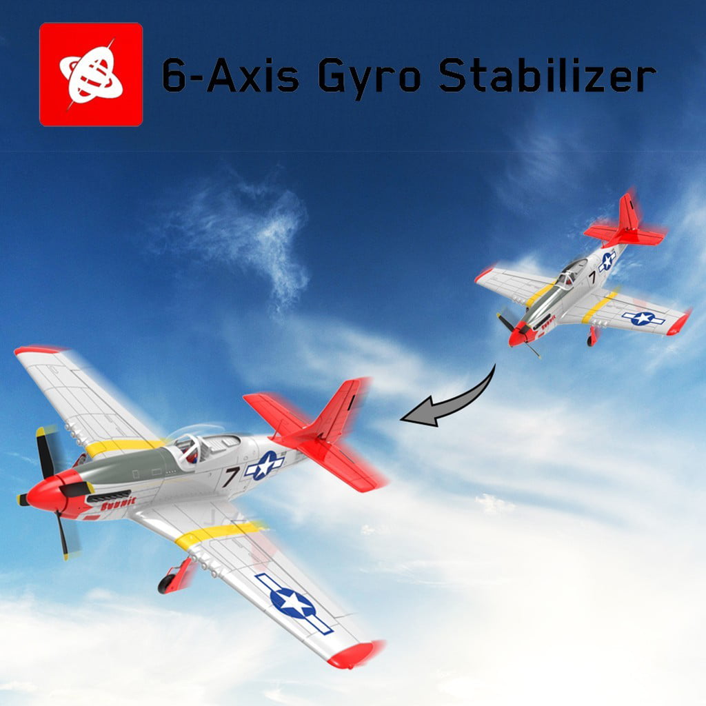 4CH Beginner Airplane With 6-Axies Gyro system And Rear Pusher RTF P51D 768-1