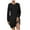 Black, variant on Fesfesfes Women Dress Leisure Comfortable Solid Color Round-Neck Long Sleeves Dress Sale or Clearance