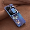 thumbnail image 3 of TECH CIRCLE Cute Cartoon Case for Galaxy Z Flip 5 2023 (6.7 Inch) - Premium PU Leather Hard Plastic Sturdy Case Slim Fit Thin Lightweight Protective Cover Shell, Blue Butterfly, 3 of 7