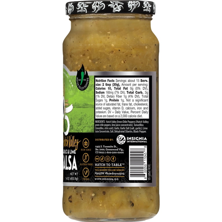 505 Southwestern, Hatch Valley Green Chile Salsa, 16 oz, Medium