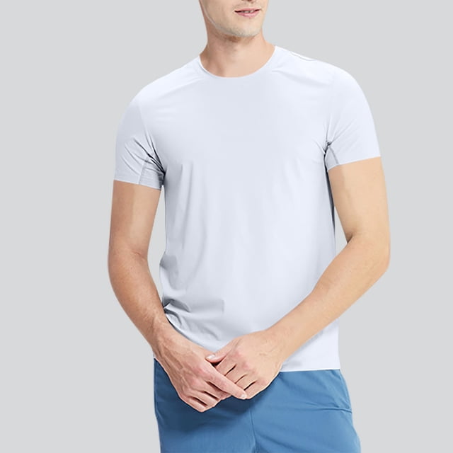 Mens Compression Gym Shirts ,Short Sleeve Quick Drying Muscle Shirts,Summer Casual Breathable Workout T-Shirt