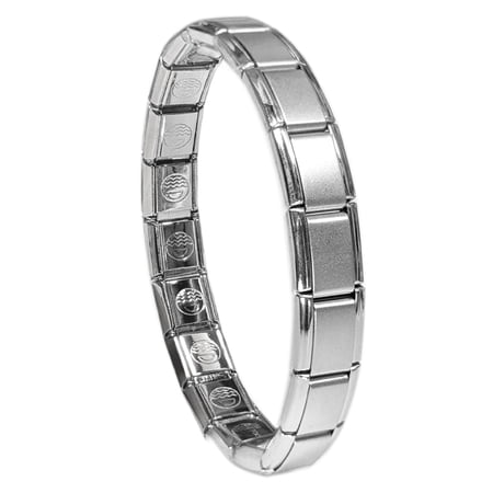 Dolceoro Satin, Italian Starter Modular Charm Bracelet - Stainless Steel - 18 Links - SB-002