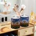 thumbnail image 3 of Yayeee 2 Pack Qtip Holder Bathroom Cotton Swab Canister with Lid Clear Dispenser Set, Sunflower Moon, 3 of 6