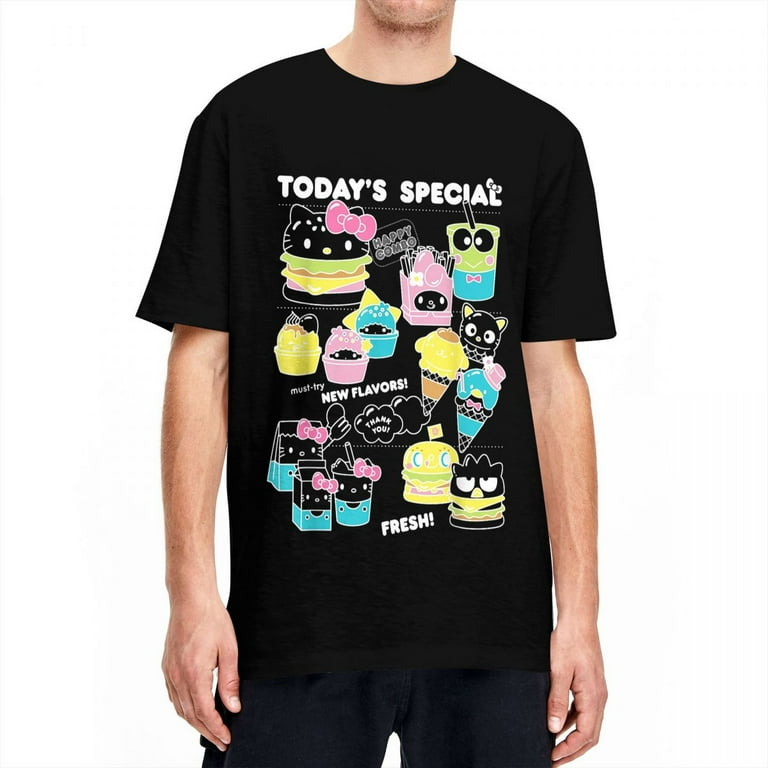 Hello Sanrio Kawaii Burger Shop Foodie Menu Tee Shirt Hello Sanrio Kawaii Burger Shop Foodie Menu Tee Shirt