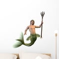 thumbnail image 1 of Merman with Trident Wall Decal by Wallmonkeys Peel and Stick Graphic (24 in H x 20 in W) WM6771, 1 of 4