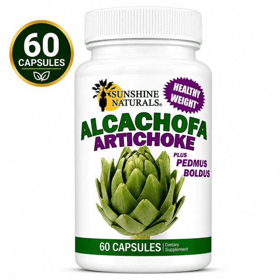 Sunshine Naturals Artichoke Alcachofa Plus Boldus Dietary Supplements - 60 Capsules