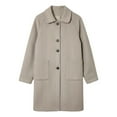 thumbnail image 4 of YAYUBA Womens Wool Blend Coat Single Long Trench Coat Elegant Overcoat Long Sleeve Outerwear with Pockets, 4 of 4
