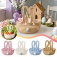 thumbnail image 7 of Easter Bunny Basket for Egg , Small Woven Cotton Rope Basket with Rabbit Ears & Tail, Kids Easter Baskets for Eggs, Baby Gift & Party Supplies, Holiday Decor, 7 of 7