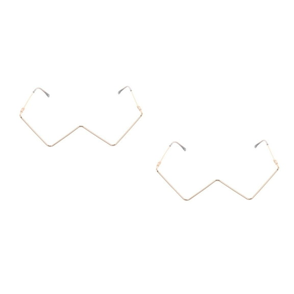 WORGEOUS 2pcs No Lens Eyeglasses Half Eyeglasses Frame Spectacle Frame Metal Glasses Frame