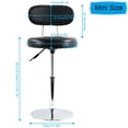 thumbnail image 4 of Taburete FURWOO de piel sintética SPA Salon con respaldo negro, 4 of 8