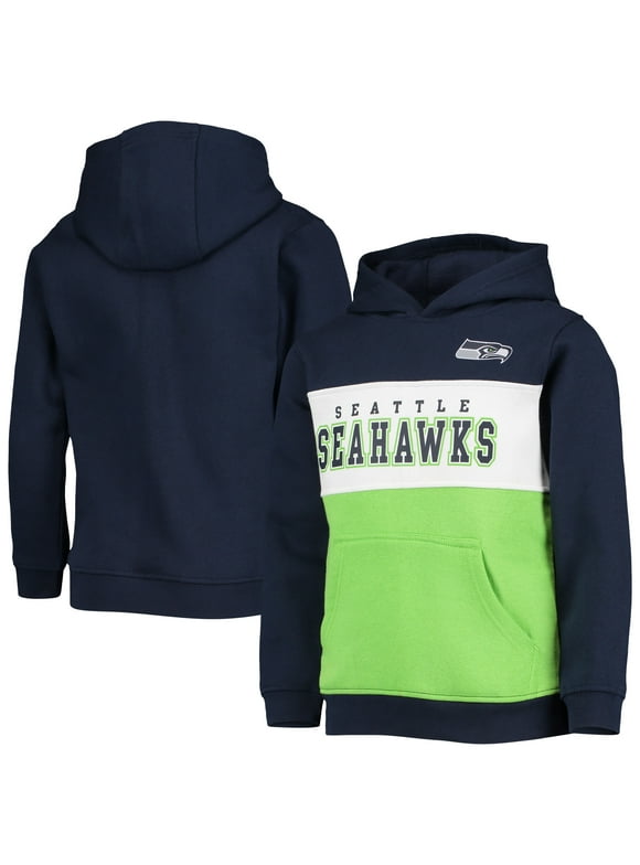 Seattle Seahawks New Era Big & Tall Throwback Colorblock Fleece