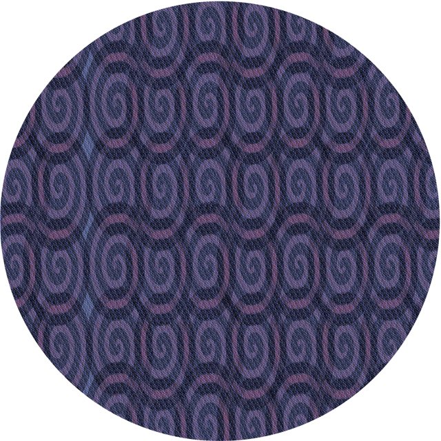 Ahgly Tapis Rond Lavable en Machine Intérieur Transitionnel Violet Pervenche Profond, 4 Pieds Rond