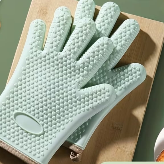 Silicone Oven Mitts, Heat Resistant up to 500°F, Non-Slip Oven Gloves for Kitchen Baking and Cooking, 1 Pair