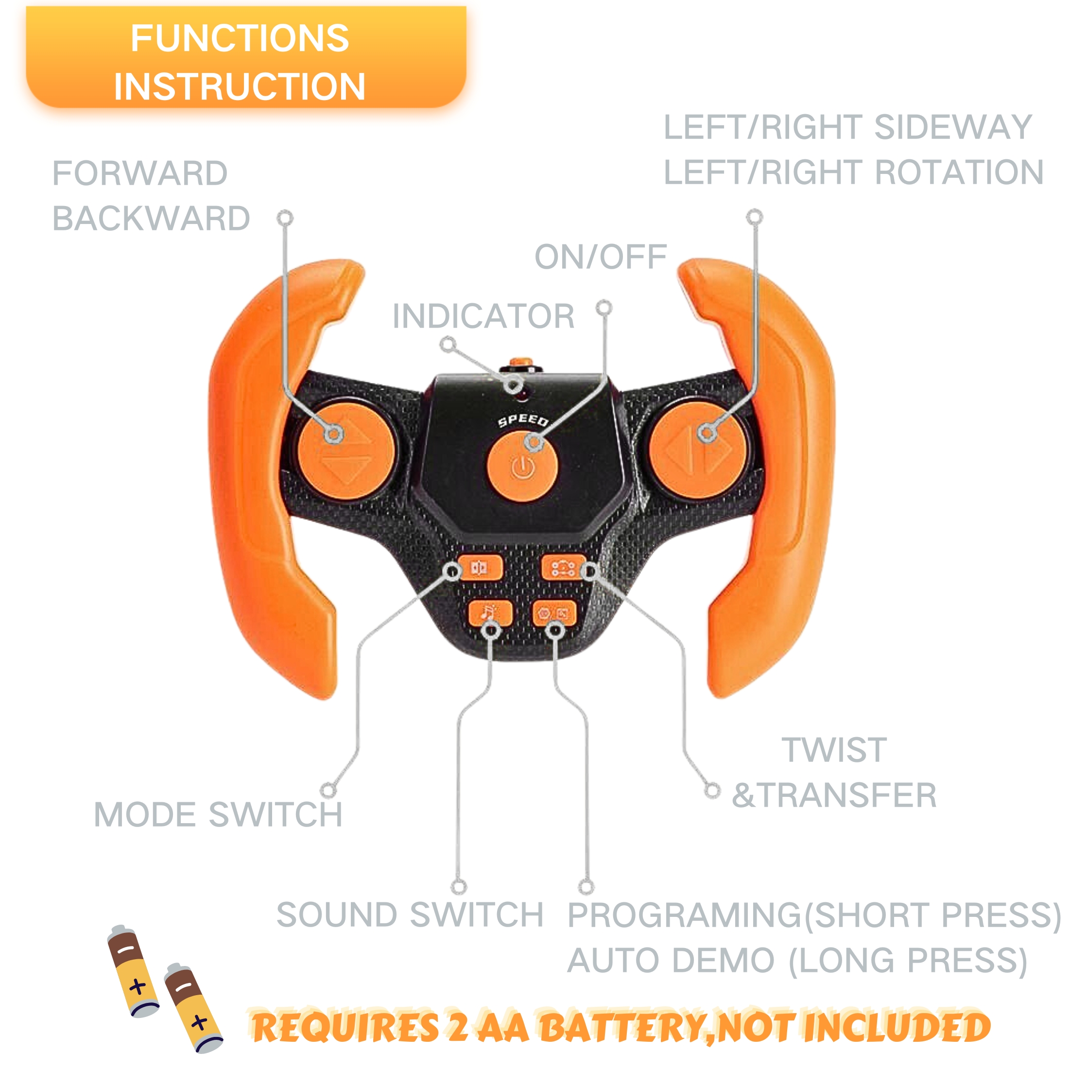 Gesture Sensing RC Stunt Car 4WD 2.4GHz Drift Twist Car Toy off-Road Vehicle w/ Light & Music