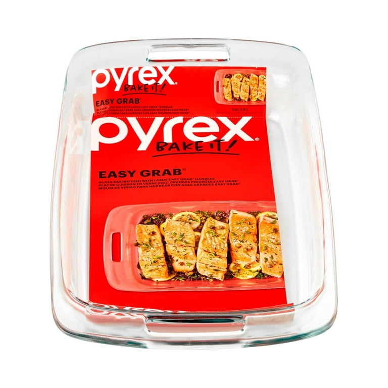 Pyrex Easy Grab Oblong Baking Dish, Clear - 3 qt