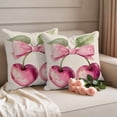 thumbnail image 3 of Pack of 2 Outdoor Pillow Covers 24x24 Inch Waterproof Cherry Fruit Throw Pillow Covers,Decorative Couch Pillow Shams Protectors Spring Botanicals Bow Idyllic Country Leaf Patio Cushion Pillowcases, 3 of 8