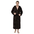 thumbnail image 4 of U2SKIIN Mens Robe Big and Tall with Hood,Full Length Plush Robe for Men Long Fleece Bathrobe（Black, S/M）, 4 of 5