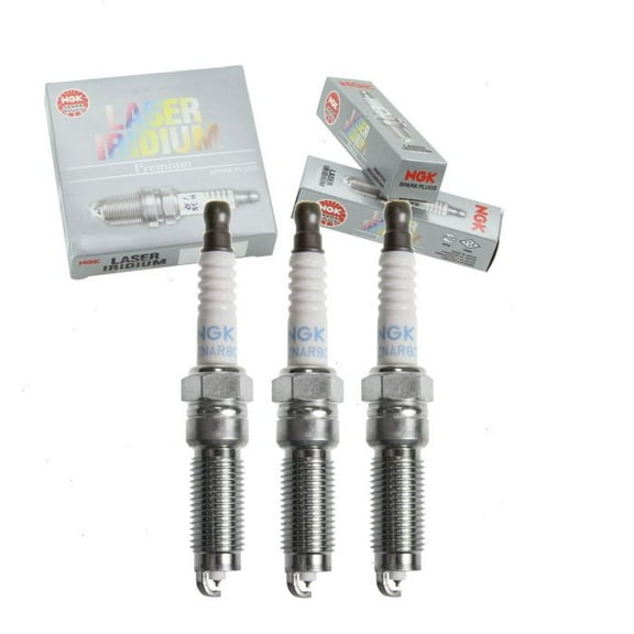 3 pc NGK Laser Iridium Spark Plugs compatible with Ford EcoSport 1.0L L3 2018-2020