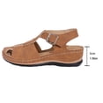 thumbnail image 5 of Fisherman Sandals for Women Splice T-Strap Closed Toe Cutout Slingback Walking Shoes Comfy Soft Sole Summer Wedges Brown Size 7, 5 of 8