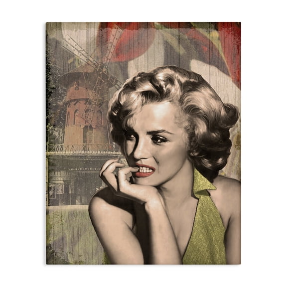Stupell Industries Art Deco Thinker's Red Lips Glam Fashion Illustration Canvas Art, 24 x 30, by Grace Popp