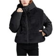 thumbnail image 2 of EGNMCR Women's Short Fleece Jacket Coat Casual Jacket with Pockets Warm Winter Fluffy Outwear Fall Winter, 2 of 9