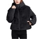 thumbnail image 2 of Chaquetas y abrigos casuales con capucha y manga larga para mujer, chaqueta informal con capucha y cordón ajustable, color liso, corta y cálida., 2 of 9